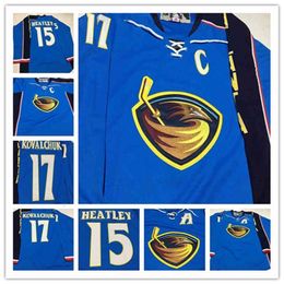 VipCeoCustom 2009-10 Vintage 17 Ilya Kovalchuk Atlanta Thrashers Hockey Jerseys Men's 15 Dany Heatley Stitched Ice Jersey Size S-4XXXL
