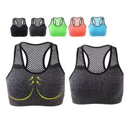 Breathable Sports Bra Women High Stretch Wire Free Padded Sports Top Seamless Fitness Vest Absorb Sweat Running Bra B0520A012