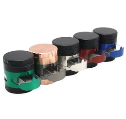 The latest 63X71mm Smoke grinder four -layer zinc alloy with drawer drawer smoking grinding heater many styles support custom LOGO
