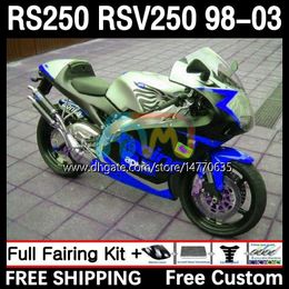 Fairings and Tank cover For Aprilia RSV RS 250 RSV-250 RS-250 RSV250 98-03 4DH.118 RS250 RR RS250R 98 99 00 01 02 03 RSV250RR 1998 1999 2000 2001 2002 2003 Body green blue