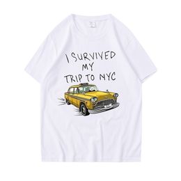 Tom Holland Same Style Tees I Survived My Trip To NYC Print Tops Casual Streetwear Men Women Unisex Fashion T Shirt 220618