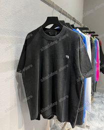 22ss Men Designers t shirt polo Letter embroidery short sleeve Man Crew Neck Streetwear gray white black xinxinbuy XS-L