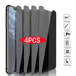 4PCS Anti-spy Glass For IPhone 11 12 13 Pro Max Mini XS XR X Privacy Screen Protectors For IPhone 13 Pro MAX 6 S 7 8 Plus AA220326