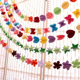 Party Decoration Hanging Paper Flowers Heart Star Butterfly Shape Artificial Garland Birthday Wedding Decoratiions Event Suppliers