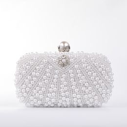 New Fashion Ladi Chains Beaded Money Party Clutch Purse 2022 Pearl Wedding Luxury Dinner Evening Clutch Bags For Women