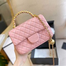 France Womens Classic Mini Flap Quilted Bags Gold Crush Ball GHW Crossbody Adjustable Shoulder Strap Luxury Designer Outdoor Sacoche Handbag 20CM