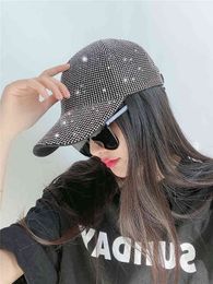 Uspop Women Baseball Cap 2022 Luxury Full Rhinestone Caps Summer Sun Visor Fashion Hats Shade