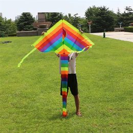 Long Tail Rainbow Kite Outdoor Kites Flying Toys Kite For Children Kids 220621