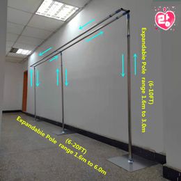 Wedding party Decoration 3MX6M Doubled Hanger Wedding Backdrop Stand With Expandable Rods Background Frame Adjustable Stainless Steel Pipe
