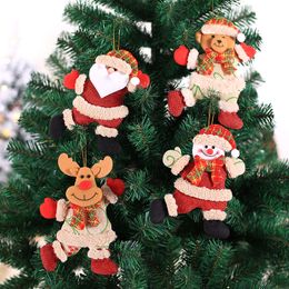 Noel dekorasyonları ağaç aksesuarları kumaş figüre kolye dans yaşlı adam kardan adam bebek kolye