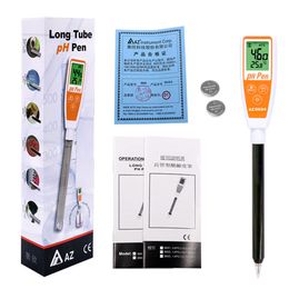 AZ8694 Long tube pH Pen-Sharp Tip pH Metre soil rice bread dairy fruit dough sushi meat semisolid Alkaline Acid Monitor