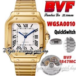 dial switch UK - BVF bv0010 Japan Miyota 9015 modify 1847MC Automatic Womens Watch 35.1mm White Dial Roman Markers Quick Switch Gold Stainless Steel Bracelet eternity Couple Watches