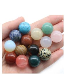 16mm Non Porous Ball Statue Natural Stone Carved Decoration Quartz Hand Polished Healing Crystal Reiki Trinket Gift Room Ornament