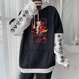 Men's Hoodies & Sweatshirts Genshin Impact Cartoon Naganohara Yoimiya Cosplay Winter Women Thicken Warm Top Oversized Streetwear