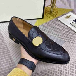 2022 Genuine Leather Shoes High Quality Mens Loafer Dress Shoes Business Derby G Designer Men Sneakers Casual Wedges Fashion 2203302