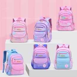 Backpack for Elementary School Girl Waterproof Oxford Cloth Pink Sac Enfant School Bags Kids Backpack Girls Cute Bow Kids Bag 220602