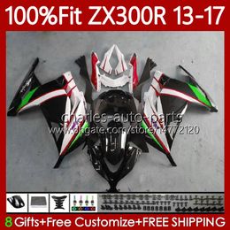 Injection Body Kit For KAWASAKI NINJA ZX300R EX ZX 3R 3 R 300R Red black EX-300 2013 2014 2015 16 17 125No.180 EX300R ZX-3R ZX-300R ZX3R ZX300 13 14 15 2016 2017 Fairing