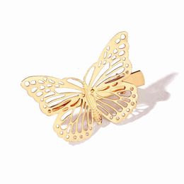 personalized barrettes UK - Barrettes temperament women's versatile hollowed out butterfly hairpin personalized three-dimensional side clip across the realm of versatility