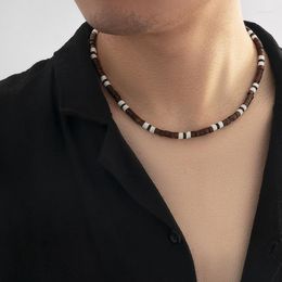 Chokers Bohemian Style Soft Pottery Piece Wood Beaded Choker Men Necklace 2022 Fashion Male Jewellery WholesaleChokers Sidn22