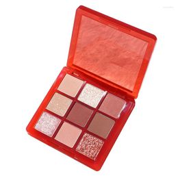 Eye Shadow Transparent Nine-color Acrylic Eyeshadow Pearlescent Matte Earth Tone Nine Square Grid Pink Warm Colour Palette 1 PcsEye