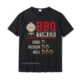 Funny BBQ Meat Cooking Timer Beer Grill Chef Barbecue Gift T-Shirt Casual Normal Tops Tees Company Cotton Mens Top T-Shirts 220509