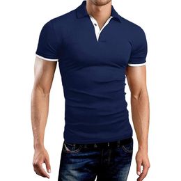 Men's Polos Extra Large Men Mens Fashion Casual Sports Solid Colour Turndown Collar Short Sleeve Shirt Top Blouse Under 100Men's