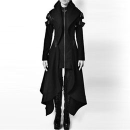 Women's Trench Coats Women Plus Size Patchwork Coat Female Black Jacket Vintage Gothic