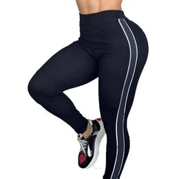 Women Leggings Yoga Pants High Waist Sports Gym Wear Running Tights Designer Elastic Fiess Lady Outdoor Trousers Tummy Control Butt Lift Quick Dry Solid