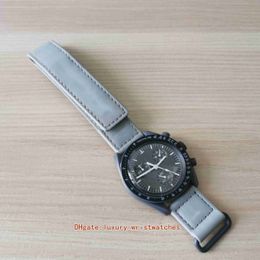 Bestseller men watch joint name moon landing planet 42mm black Bioceramics Canvas Velcro Strap VK Quartz Chronograph mens watches wristwatches