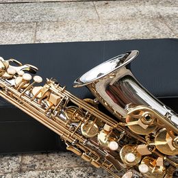 Nova estrutura original JAS-1100SG com o mesmo saxofone alto profissional branco cobre banhado a ouro e-tune alto sax instrumento