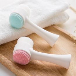 face wash brushes UK - Epacket Cleaning Tools 3D Double Sided Face Wash Brush Soft Hair Silicone283K