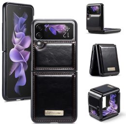 CaseMe Retro Leather Wallet Case For Samsung Z Flip3 Card Slots Stand Cover