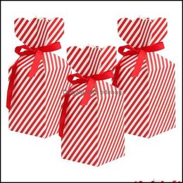-Geschenk Wrap 50 PCs Candy Box mit Ropexmas DIY Kuchen Boxen Party Dessert Cookie Papier Verpackung Bagwedding Geschenke Tasche Drop Lieferung 2021 Ereignis