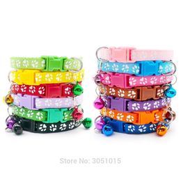 Wholesale 24Pc Safety Casual Dog Collar Neck Strap Fashion Adjustable With Bell Pet Collar Delicate Dog Cat Breakaway Pet Shop 201102