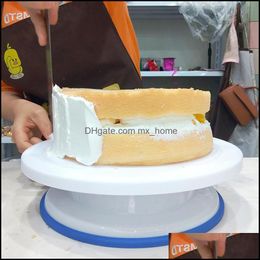 Baking Pastry Tools Bakeware Kitchen Dining Bar Home Garden Durable Cake Turntable Diy Decorating Anti Slip Cakes Plate Rotating Rotary T