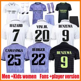 2022 BENZEMA Finals soccer jersey 22 23 football shirt VINI JR CAMAVINGA TCHOUAMENI MADRIDS VALVERDE HAZARD ASENSIO MODRIC camiseta men kids kit 2023 uniforms