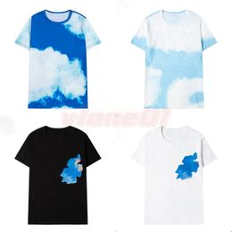 New Fashion Mens Trend T Shirt Designer Sky And Cloud Print Digital Direct Injection Print Tees Womens Casual Loose Tops Asian Size S-2XL