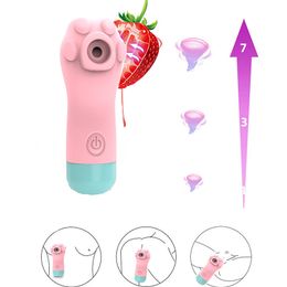 Cute Cat Paw Sucking Vibrator Nipple Clit Sucker Clitoris Stimulator G Spot 7 Speeds For Women sexy Toy Adult