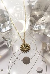Pendant Necklaces Celestial Sun Moon Necklace Sunmoon Charm Jewellery GiftPendant NecklacesPendant