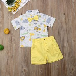 Clothing Sets CitgeeToddler Kids Baby Boy Summer Cartoon Tops T-shirt Yellow Shorts Pants Outfits Set MG034Clothing