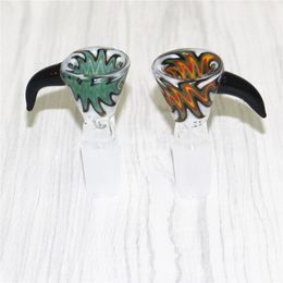 Smoking herb slide glass bowls 14mm 18mm Male Joint Colorful dry herb holder bowl pieces for Oil Rig Dab Rigs
