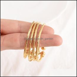 Bangle Bracelets Jewelry Baby Bangles Ethnic Gold Color Dubai Kids Bracelet Luxury Anklet Child Birthday Gift Drop Delivery 2021 Sfcah