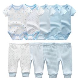 Solid Bodysuits+Pants Baby Boy Clothes Clothing Sets 0-12M Baby Girl Clothes Unisex born Girls Baby Cotton Roupa de 220425