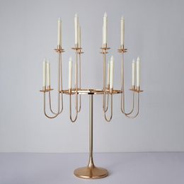 Candle Holders Metal Candelabra 16Heads Holder Candlestick Wedding Table Centrepiece Pillar Stand Road Lead Party DecorCandle