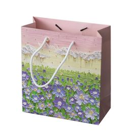 Gift Wrap 24.5 22 10 Cm 24 Pcs Lot Colour Kraft Paper Bag With Handles Festival High Quality Shopping Bags Cloth Jewellery BagGift