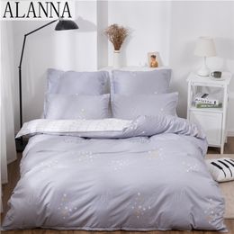 Alanna X 1021 Printed Solid bedding sets Home Bedding Set 4 7pcs High Quality Lovely Pattern with Star tree flower T200706
