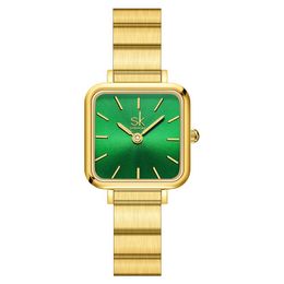 Wristwatches Shengke Watch For Women Elegant Green Square Dial Watches Wholesales Japanese Quartz Relogio FemininoWristwatches