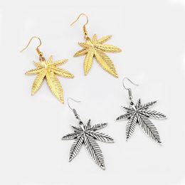 Dangle & Chandelier Pair /Pot Leaf Charms Pendants Earring Antique Gold/Silver Colour Tone Jewellery For WomenDangle DangleDangle