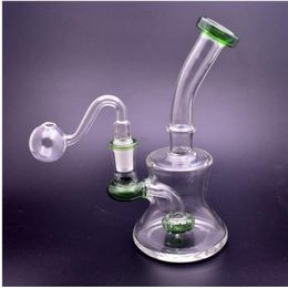 16cm Tall Beaker Base Dab Rigs Glass Water Bongs Hookahs chicha Smoking Accessory Bubbler Smoke Pipe Cigarette With 14mm Banger