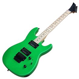 Green Electric Guitar 6 Strings with Reverse Headstock,Tremolo Bridge,Maple Fretboard,Customizable